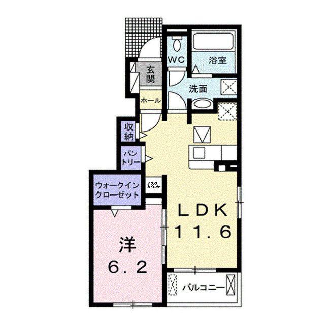 メゾン シェ・モア(1LDK/1階)の間取り写真