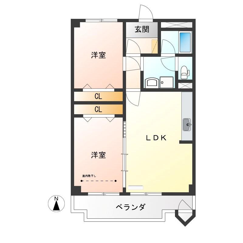 カーサエルドラード(2LDK/3階)の間取り写真