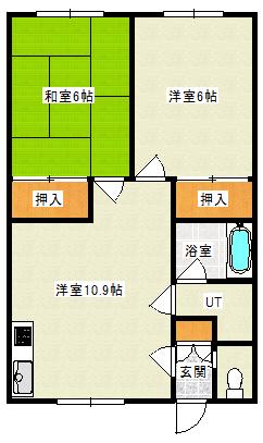 メゾン敦(2DK/2階)の間取り写真
