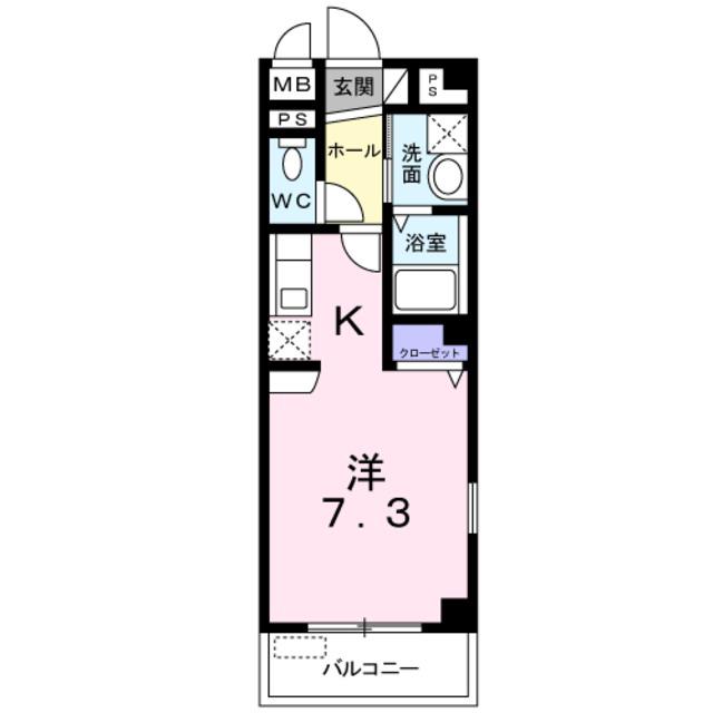 イーストウエノシバ(ワンルーム/3階)の間取り写真