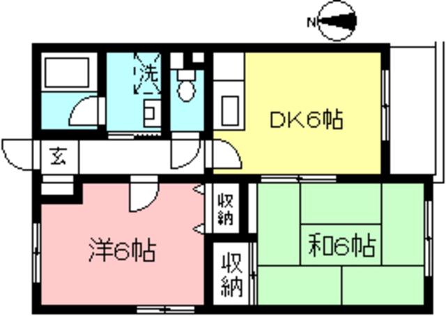 あすかパートII(2DK/2階)の間取り写真