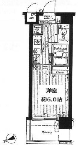 アヴァンツァーレ新宿ピアチェーレ(1K/7階)の間取り写真