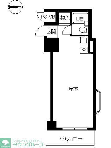 スカイコート渋谷(ワンルーム/4階)の間取り写真