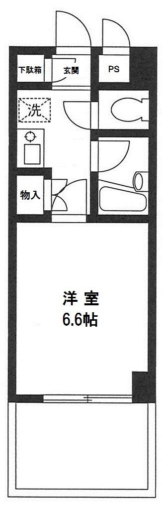 フローラマンション(1K/2階)の間取り写真