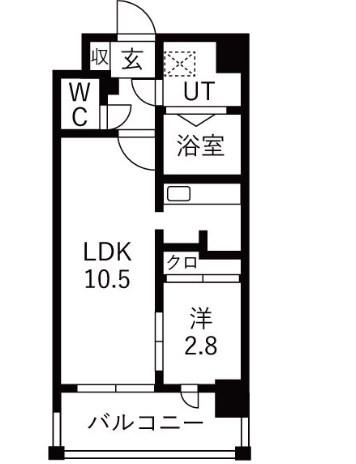 ワールドアイ大阪フェリーチェ(1LDK/7階)の間取り写真