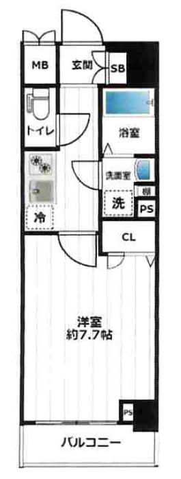 CREST TAPP東十条(1K/4階)の間取り写真