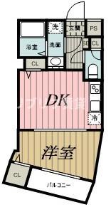 AURORO(1DK/3階)の間取り写真