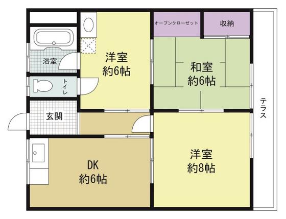 真藤ビル(2SDK/3階)の間取り写真