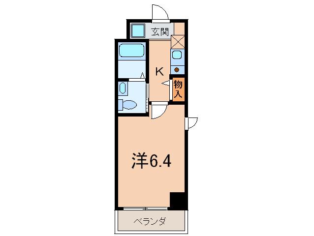 リュミエール森南(1K/2階)の間取り写真