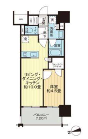 オープンレジデンシア大須門前町(1LDK/6階)の間取り写真