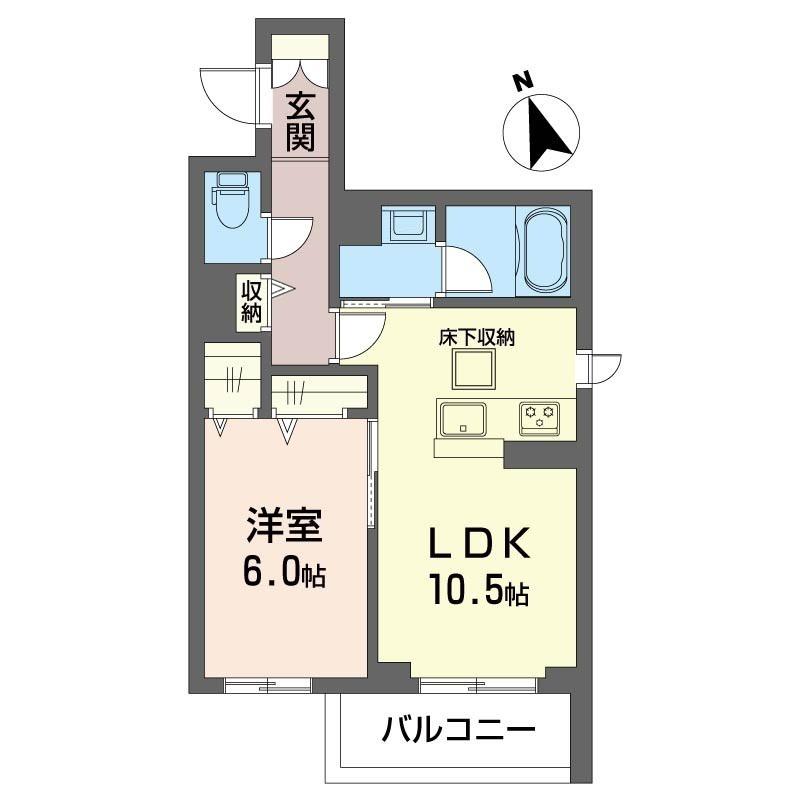 ブリランテ本八幡(1LDK/1階)の間取り写真