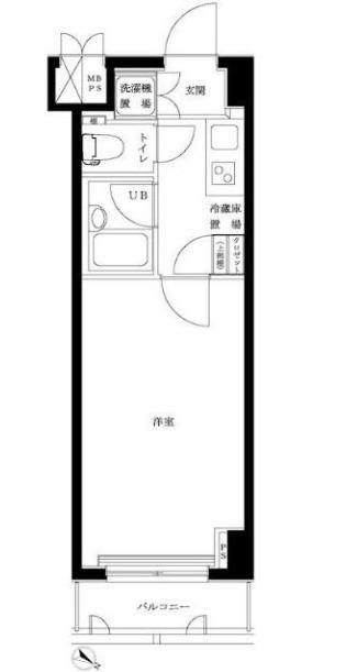 ルーブル学芸大学六番館(1K/6階)の間取り写真