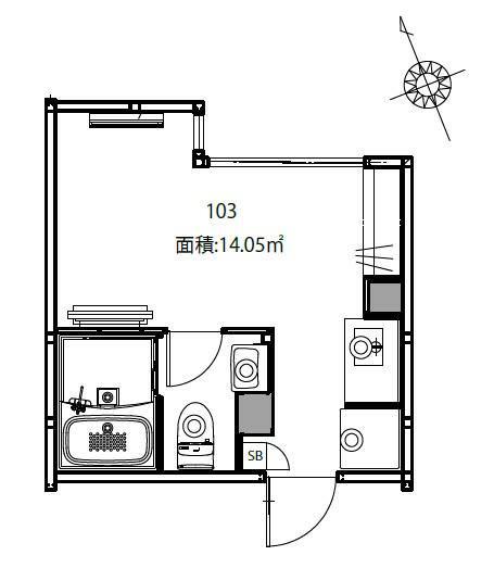アンドレジデンス大山東町(ワンルーム/1階)の間取り写真
