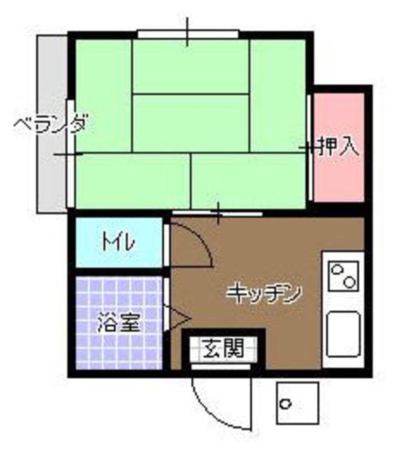 大橋荘(1DK/2階)の間取り写真