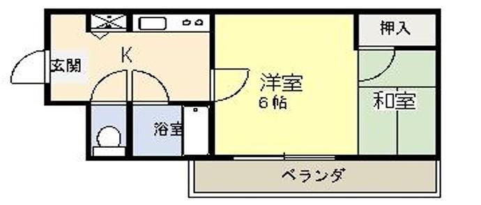 エンブレム都島(1K/2階)の間取り写真