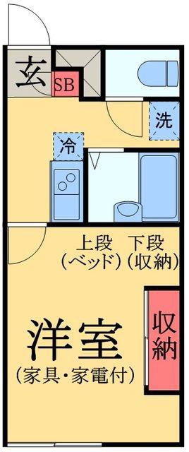 LPプリマベーラ(1K/1階)の間取り写真