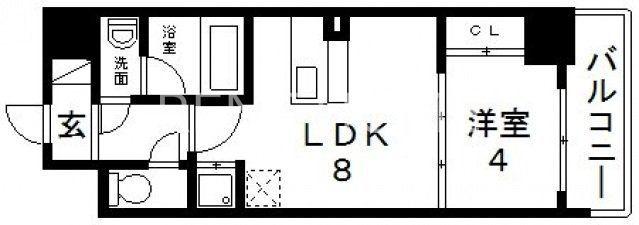 パラゴン小路(1LDK/7階)の間取り写真