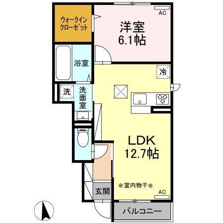 CASA FELICE(1LDK/1階)の間取り写真
