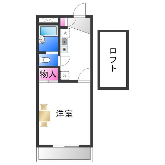 レオパレス花水木二番館(1K/2階)の間取り写真