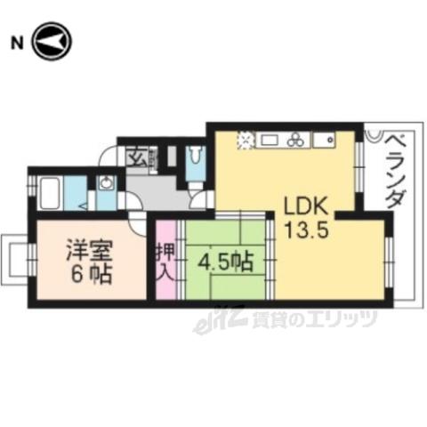 北前田マンション(2LDK/4階)の間取り写真