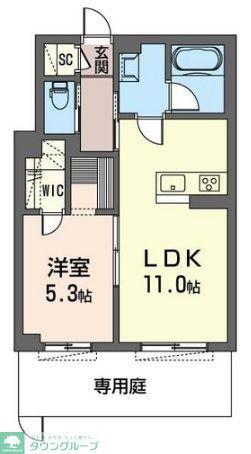 シャーメゾン志木(1LDK/2階)の間取り写真