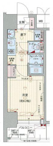 プレサンス本町ジョイス(1K/3階)の間取り写真