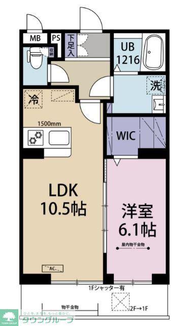 RIZ RAFFINE湘南(1LDK/1階)の間取り写真