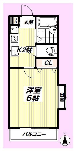 リエス中野弥生町(1K/2階)の間取り写真