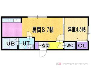 新札幌オリオン(1LDK/1階)の間取り写真