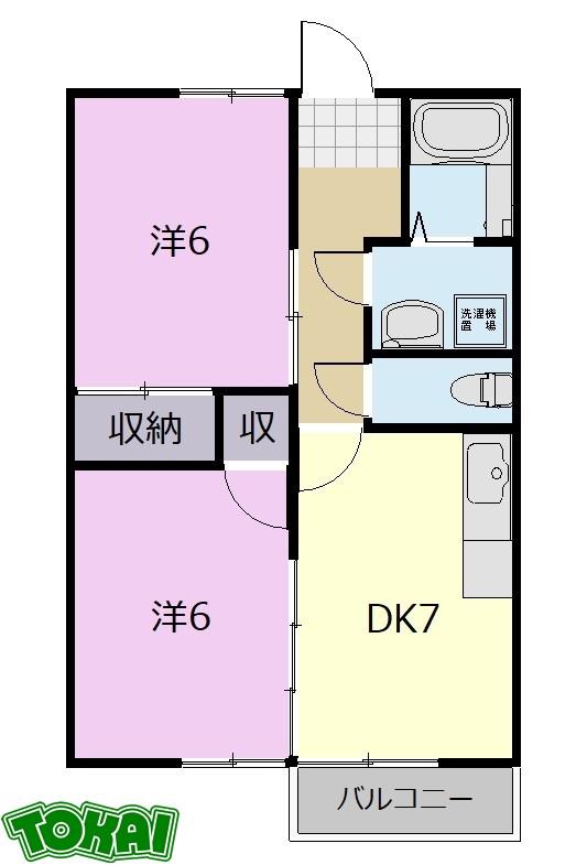 メゾンドゥ・スタシオン(2DK/1階)の間取り写真