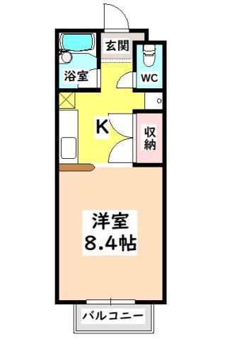 サニーアイ(1K/2階)の間取り写真