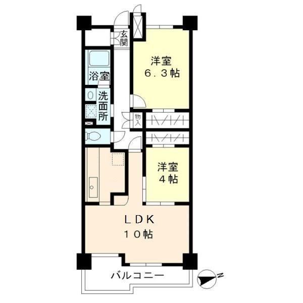 グリーンヒルズ目白(2LDK/5階)の間取り写真