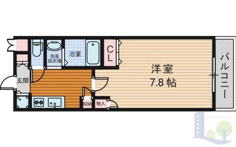 クラウンハイム淡路駅前通(1K/2階)の間取り写真