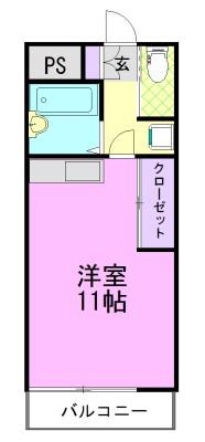 クレストステージ(ワンルーム/4階)の間取り写真