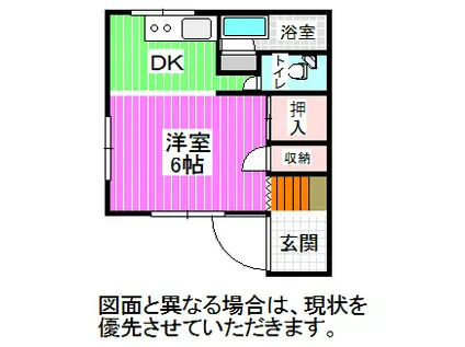 波打町アパート(1K/1階)の間取り写真