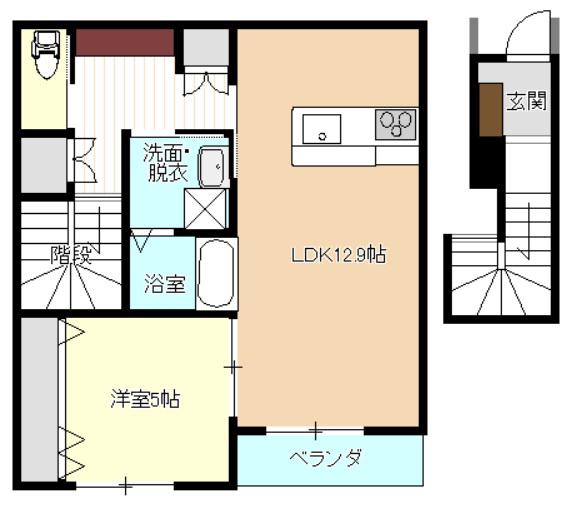 ルフレ溝の口(1LDK/2階)の間取り写真