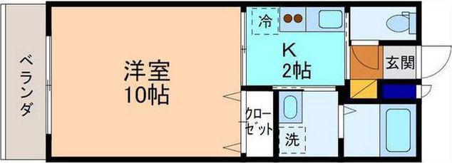 ラ・モークI(1K/3階)の間取り写真