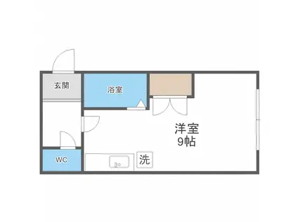 シェール松岡(ワンルーム/4階)の間取り写真