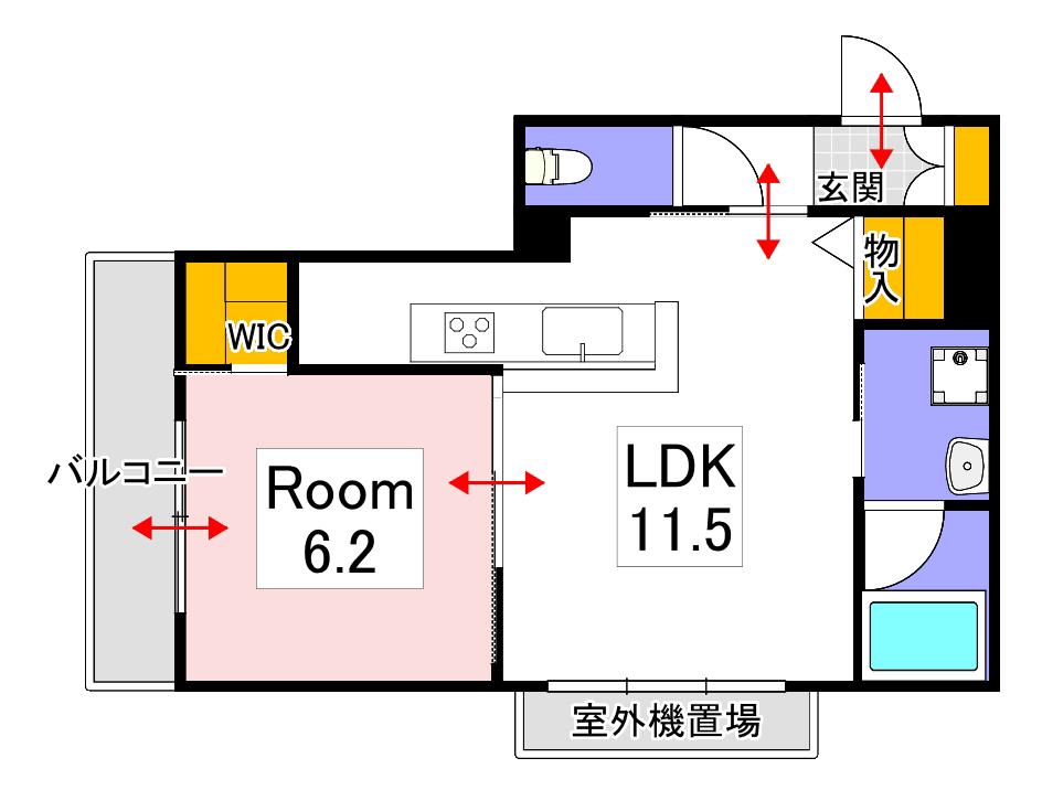 SHAMAISONGRAND七日市(1LDK/2階)の間取り写真