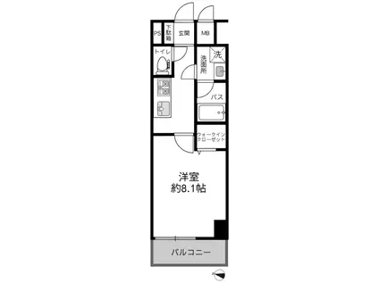 アーバングレース東松戸(1K/5階)の間取り写真