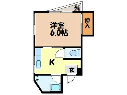 高島マンション(1K/2階)の間取り写真