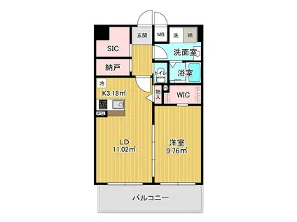京橋パンション(1LDK/2階)の間取り写真