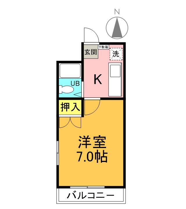 アドバンス(1K/3階)の間取り写真