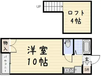 アップルハウス葉山(ワンルーム/1階)の間取り写真