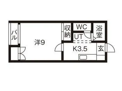 プレジール(1K/2階)の間取り写真