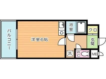 シャルム小倉中津口(ワンルーム/4階)の間取り写真