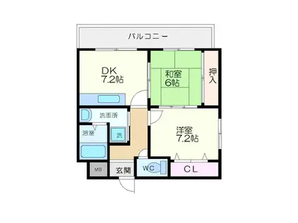 サンフォレスト岡(2DK/3階)の間取り写真