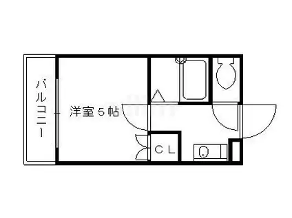 サンハイツミヨシ2(1K/1階)の間取り写真