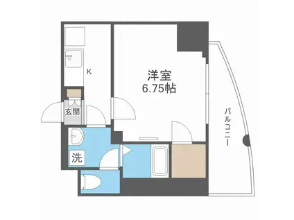 LUXE難波ウエスト(1K/15階)の間取り写真