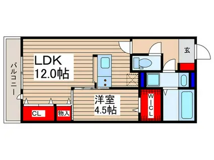 ディアコートうれし野(1LDK/1階)の間取り写真